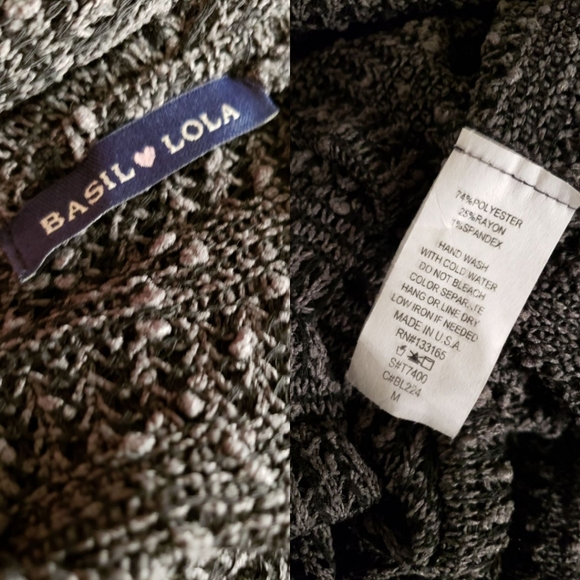 Basil Lola Hunter Green Semi-Sheer Long Sleeve Wrap Slit Back Top - Picture 7 of 8